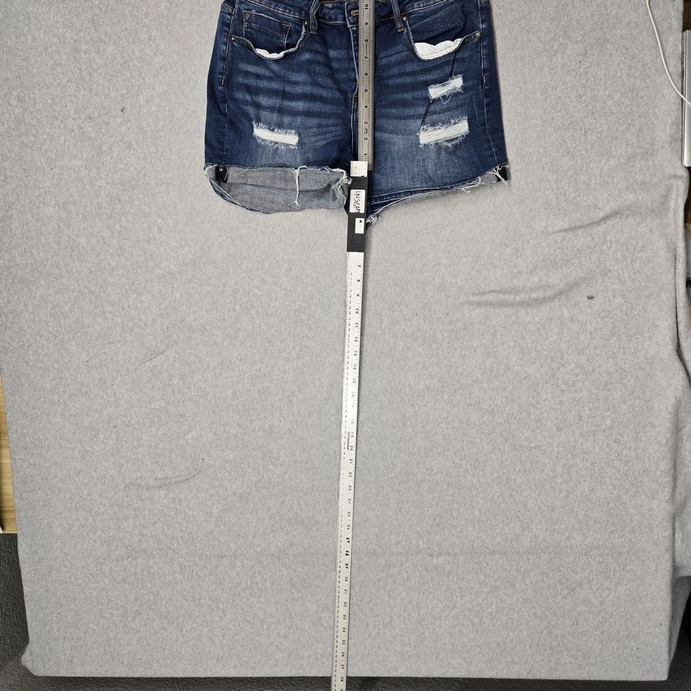 Vigoss Women Shorts 32 Blue Denim Jeans Harley Short Distressed 3" Inseam - Picture 10 of 14